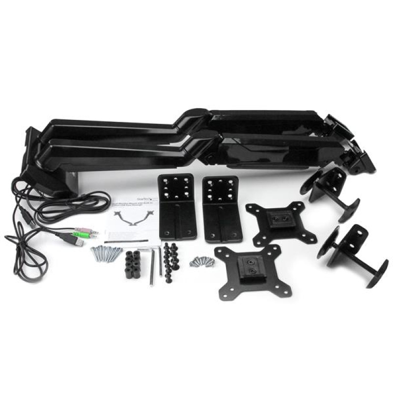 Base Startech ARMSLIMDUO para Dos Monitores con Hub USB de 2 Puertos y Pass-Through de Audio - Movimiento Articulado Total - Altura ajustable - 2 image 8