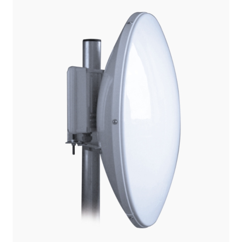 Antena Direccional de Alto Rendimiento/ Parábola profunda para mayor aislamiento al ruido / 29 dBi / 49  64 GHz / Conectores NHembra / Fácil Montaje y Soporte de acero inoxidable / Radomo Incluido