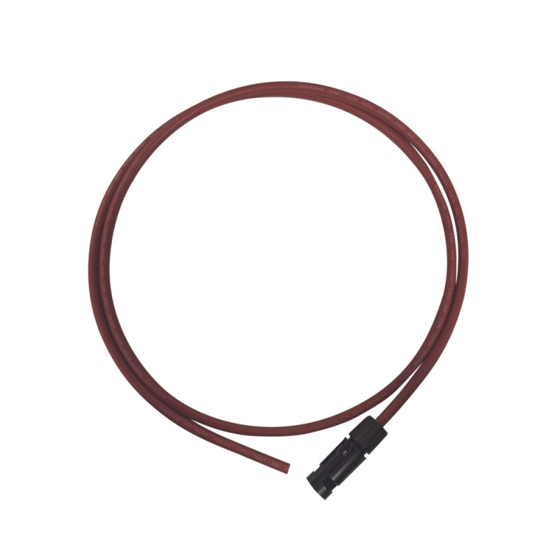 Cable Fotovoltaico 15 m Rojo Calibre 10 AWG con Terminal MC4M en un Extremo