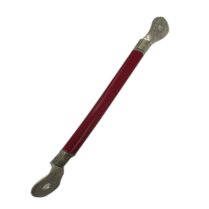 Cable para Baterías 02 m rojo Calibre 2 AWG con Terminales de Ojo en Ambos Extremos
