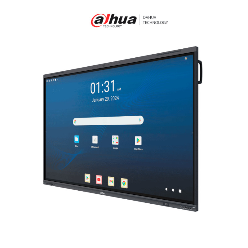 DAHUA DHI-LPH75-MC480-U-S - Pantalla Interactiva de 75” 4K UHD, con Android, cámara de 48MP, micrófono y altavoces integrados. Ideal para educación y oficinas, compatible con apps de google meet (Teams, Gmail, Youtube, Play store), Teams, Zoom.