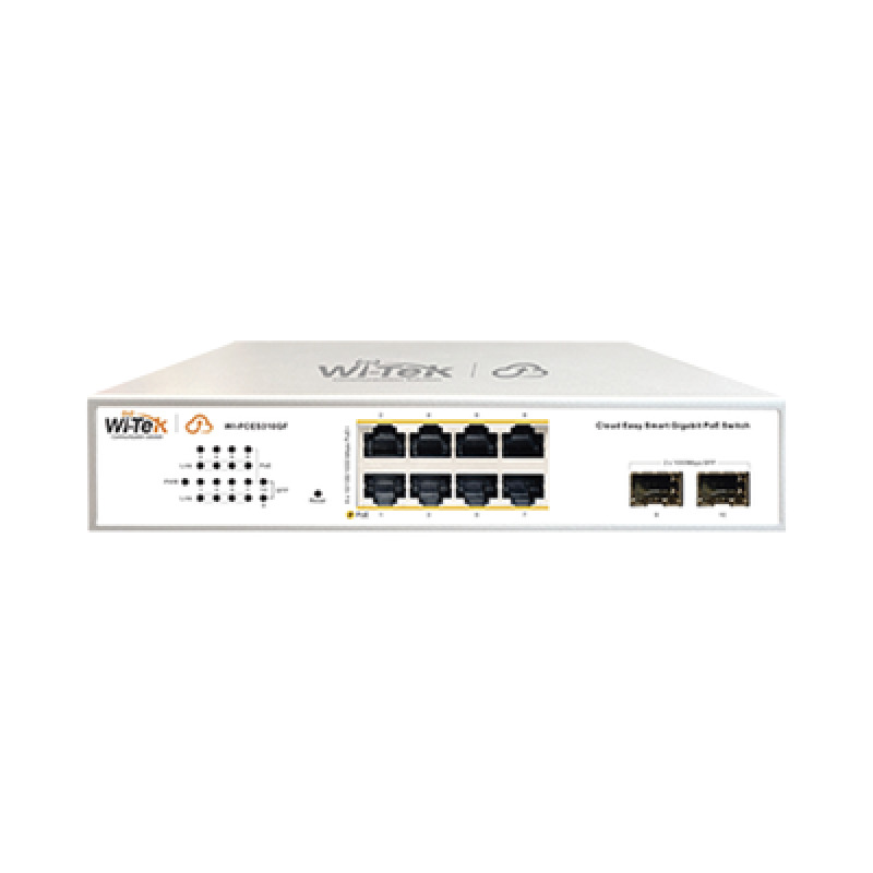 Switch Administrable PoE  / 8 puertos PoE af/at Gigabit /  2 x SFP Gigabit / Administración Cloud Gratuita / Presupuesto 120 W