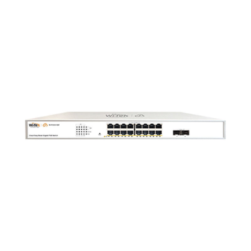 Switch Administrable PoE / 16 puertos PoE af/at Gigabit / 2 x SFP Gigabit / Administración Cloud Gratuita / Presupuesto 240 W