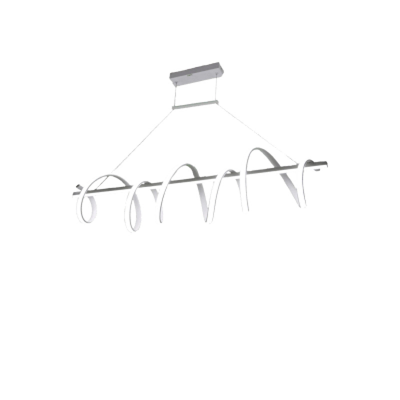 Lámpara de Techo LED / 80W / Flujo Luminoso 6400 Im / 1050 mm / Luz Blanca 6500K  Neutra 4000K  Cálida 2700K / Vida Útil 50000 h / IP20 / Montaje Sobreponer / Blanco / Aluminio y PC