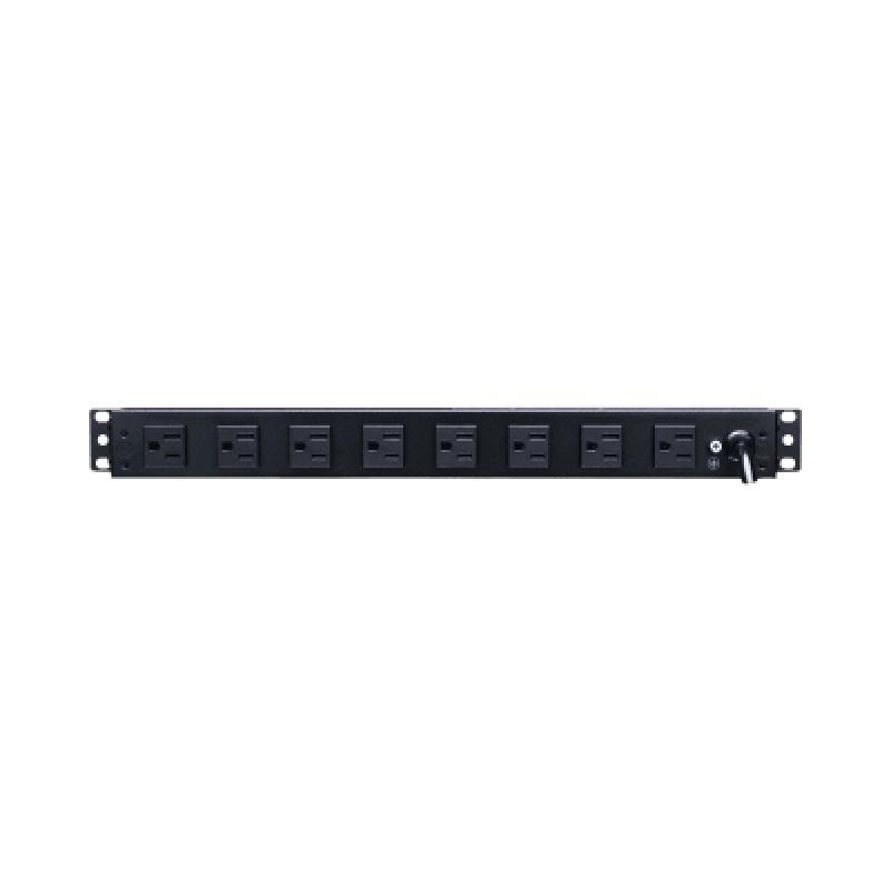 PDU Básico de Montaje en Rack Con 10 Salidas NEMA 515R y Protección Contra Sobretensiones  Enchufe de Entrada NEMA 515P de 19in 1UR 15 Amp 120 Vca 