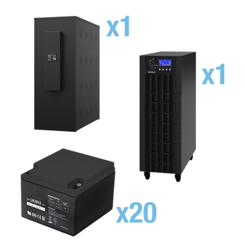 UPS Trifásico de 30 kVA/27 kW Topología Online Doble Conversión Voltaje de 208/220 Vca de LL Respaldo de 5 Minutos al 100 de Carga Incluye Módulo y Banco de Baterías
