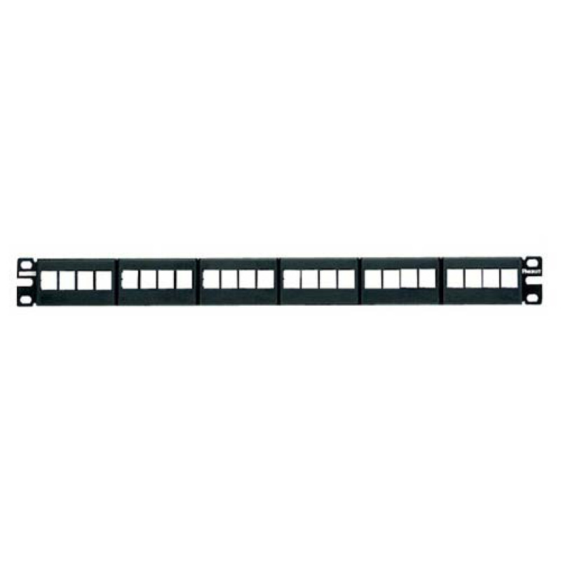 Panel de Parcheo Modular Keystone Sin Conectores de 24 Puertos Espacio Para Identificación con Etiqueta Adhesiva  1UR
