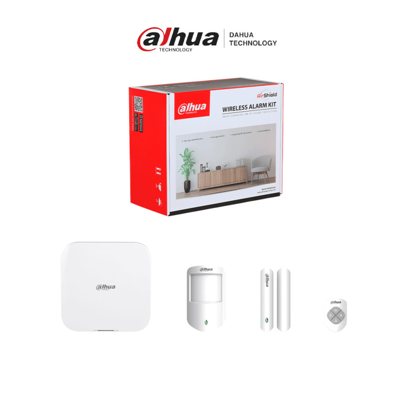 DAHUA ART-ARC3800H-03-W2 - Kit de Alarma Inalámbrico Hub2, Wifi y Ethernet, incluye panel de alarma Hub2, Soporta audio 2 vías, incluye sensor de movimiento, contacto magnético y control remoto, hasta 8 camaras IP, audio 2 vías, 64 PIR Cams, #LoNuevo