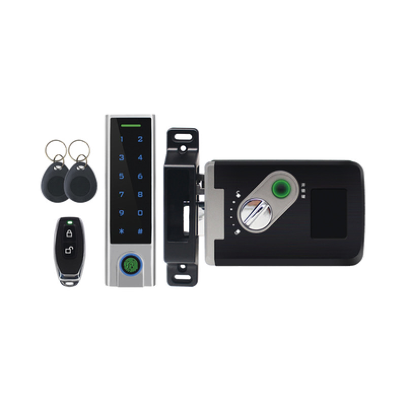 Kit de Cerradura Inteligente / Incluye Teclado y Control Remoto / Soporta Huella Tarjeta y Contraseña / Teclado Metálico IP65