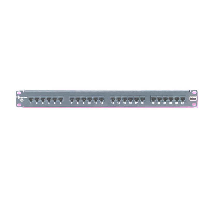 Patch Panel UTP HD6 de 24 puertos Precargado con Jacks Categoría 6 Plano 1UR
