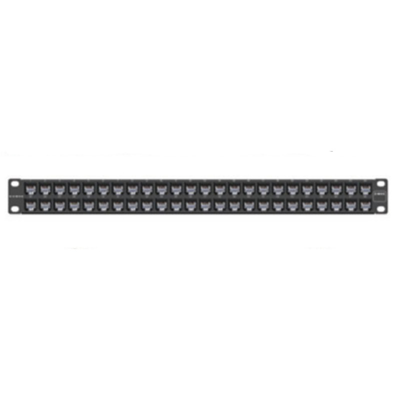 Patch Panel ZMAX de 48 puertos Blindado Precargado con Jacks Categoría 6A Plano 1UR