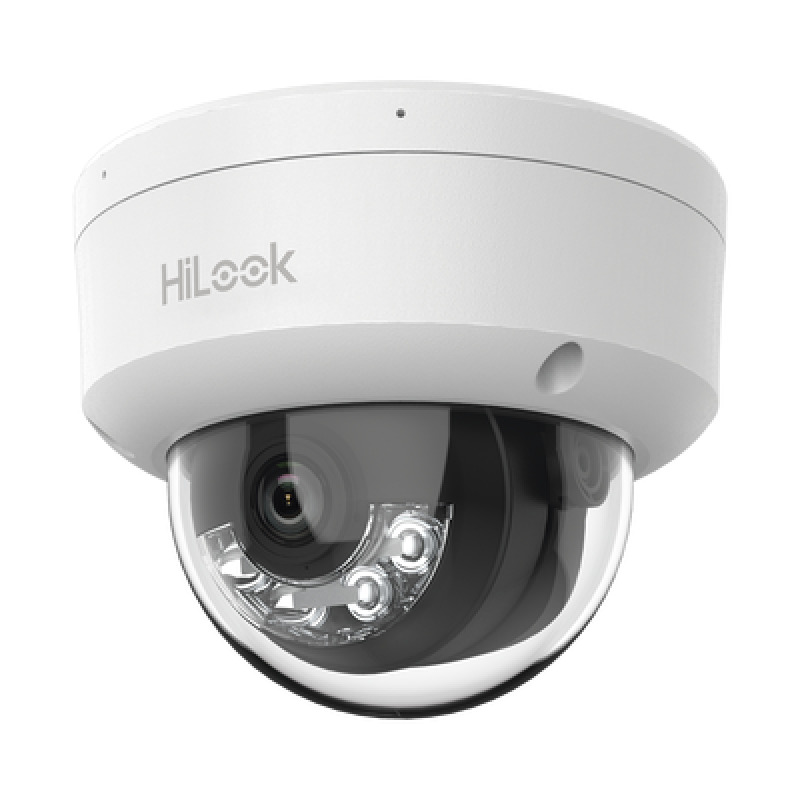 HiLook Series / Domo IP de 4 Megapixel   / Lente 28 mm / 30 mts IR /  Micrófono Integrado / Exterior IP67 / PoE / WDR 120  / H265 / ONVIF