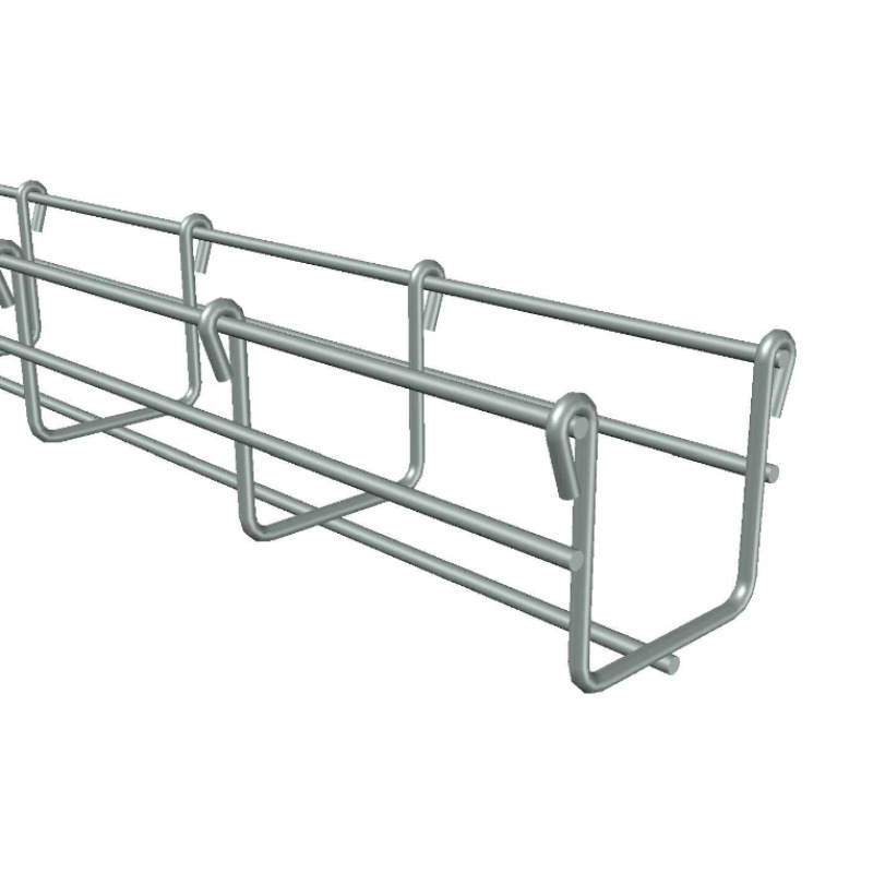 Charola versión light MallaFils 54/50 mm con acabado Electro Zinc tramo 3 m