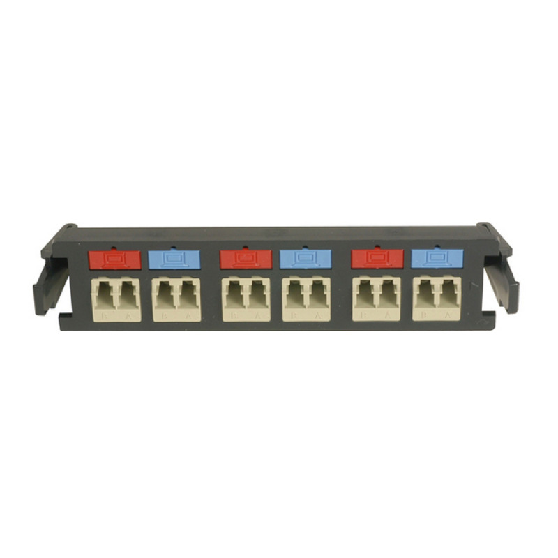 Placa acopladora de Fibra Óptica QuickPack Con 3 Conectores LC Quad 12 Fibras Para fibra Multimodo Beige