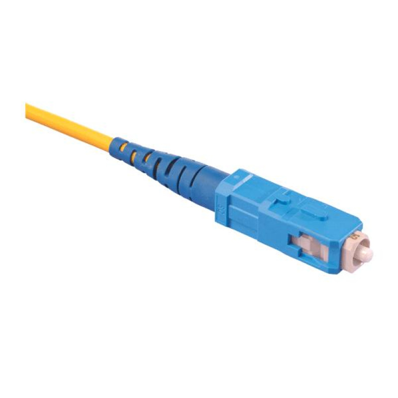 Pigtail de Fibra Óptica SC/UPC Simplex Monomodo OS1/OS2 XGLO OFNR Color Amarillo 1 Metro