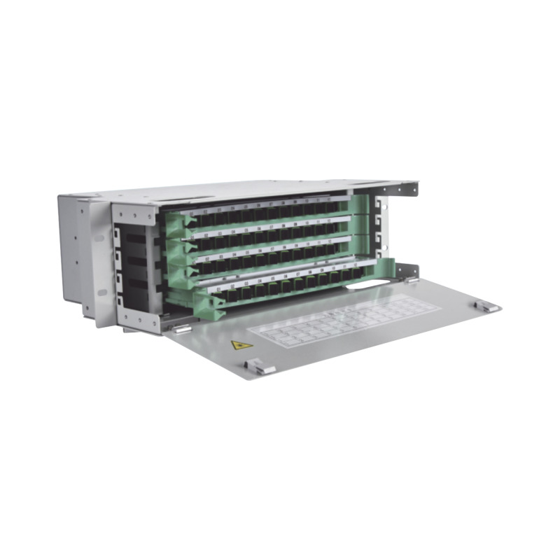 Distribuidor de Fibra Óptica para 96 empalmes con 96 acopladores SC/APC y 96 pigtails 19 4 UR