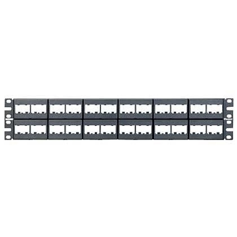 Panel de Parcheo Modular MiniCom Sin Conectores Plano Sin Blindaje de 48 puertos 2 UR