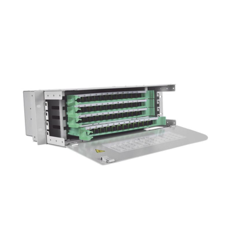 Distribuidor de Fibra Óptica para 48 empalmes con 48 acopladores SC/APC y 48 pigtails 19 3 UR