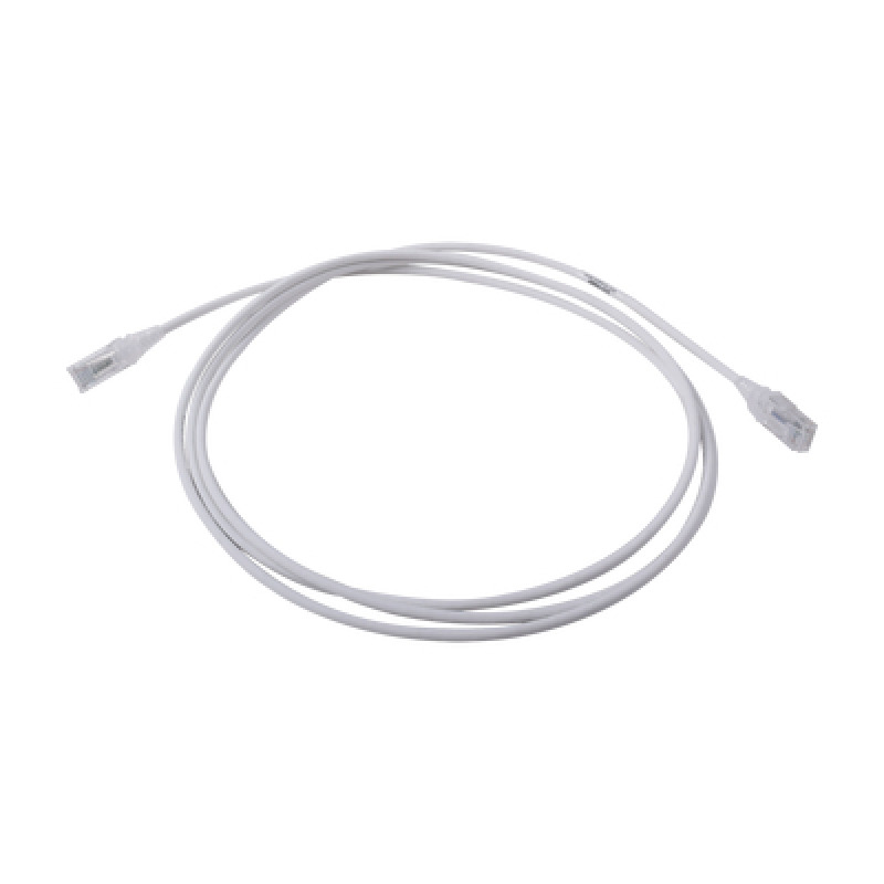 Patch Cord MC6 Modular Cat6 UTP CM/LS0H 7ft Color Blanco Diámetro Reducido 28AWG