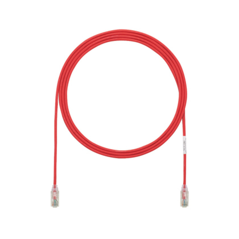 Cable de Parcheo TX6 UTP Cat6 Diámetro Reducido 28AWG Color Rojo 1ft