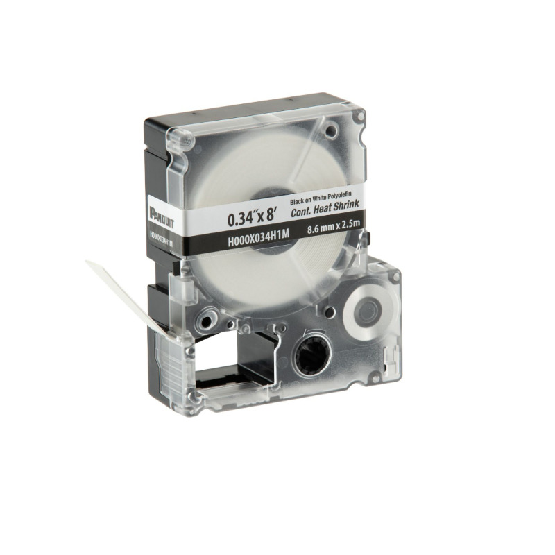 Casete de Etiquetas de Poliolefina de Cinta Continua Tubo Termocontráctil 86 034 in mm de Ancho y 24 m de largo Para Cables de 15 a 48 mm 1812 AWG de Diámetro Color Blanco