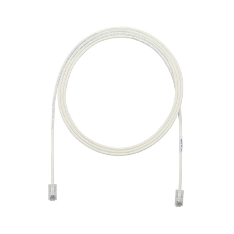 Cable de Parcheo UTP Cat6A CM/LSZH Diámetro Reducido 28AWG Color Blanco Mate 20ft