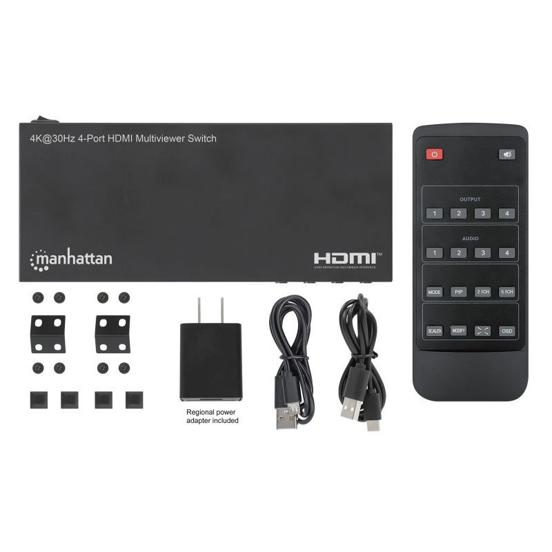 SWITCH/MANHATTAN/208406/SWITCH MULTIVIEWER HDMI DE 4 PUERTOS 4K image 10