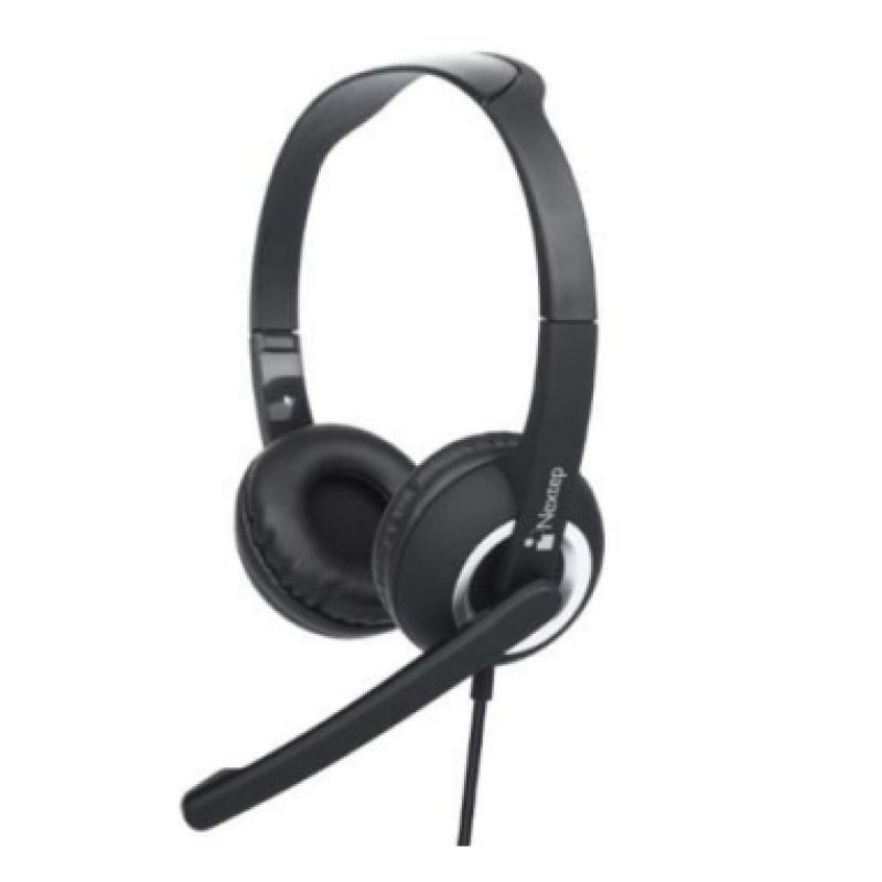 AUDIFONOS DIADEMA NEXTEP ALAMBRICO CON MICROFONO USB NEGRO NE-425