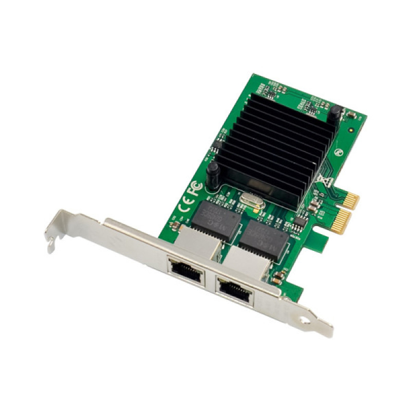 ADAPTADOR X-MEDIA PCI-E NETWORK 2 PUERTOS GIGABIT 10/100/1000 CHIPSET INTEL 82575EB