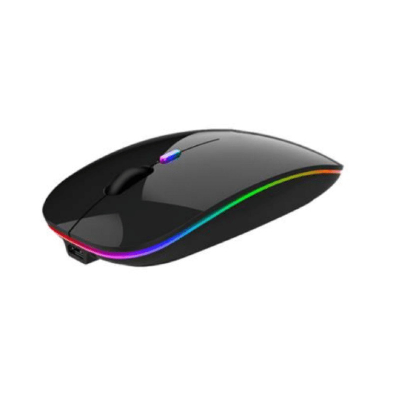 MOUSE NEXTEP INALAMBRICO RECARGABLE DELGADO/SILENCIOSO RGB 1600 DPI NEGRO NE-412N