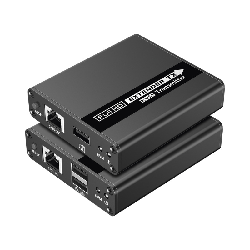 Kit extensor KVM HDMI y USB | 40m 4k30Hz 40m | 1080P60Hz | Cat 6 6a y 7 | CERO LATENCIA | HDR | Salida Loop | Uso 24/7 | Salida de audio de 35mm | Transmite el Video y Controla tu DVR vía USB a distancia