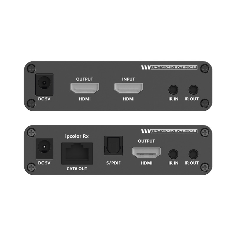Kit Extensor HDMI hasta 700 metros con Conexión en Cascada / 4K  60 Hz/ 70 metros PTP con Cat 6 6a y 7 / IPCOLOR / CERO LATENCIA / SIN COMPRIMIR / Salida Loop / IR bidireccional / Puerto S/PDIF / Soporta ARC / Soporta 10 TT676Rx
