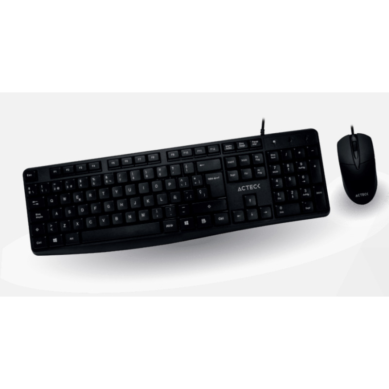 KIT ACTECK CREATOR MK210 / TECLADO Y MOUSE / ALAMBRICO USB / 105 TECLAS / ESPAÑOL / WINDOWS / OPTICO / 2 BOTONES + SCROLL / 1000 DPI / NEGRO / AC-928984