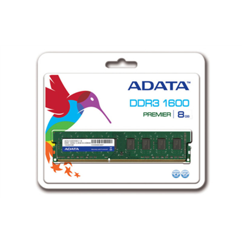 MEMORIA ADATA UDIMM DDR3L 8GB PC3-12800 1600MHZ CL11 240PIN 1.35V P/PC (ADDU1600W8G11-S) image 3