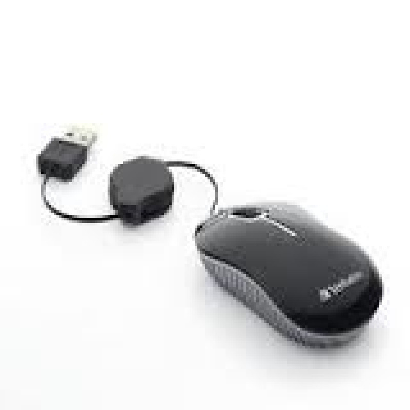 MINI MOUSE VERBATIM ALAMBRICO RETRACTIL TRAVEL VB98113 NEGRO USB image 2
