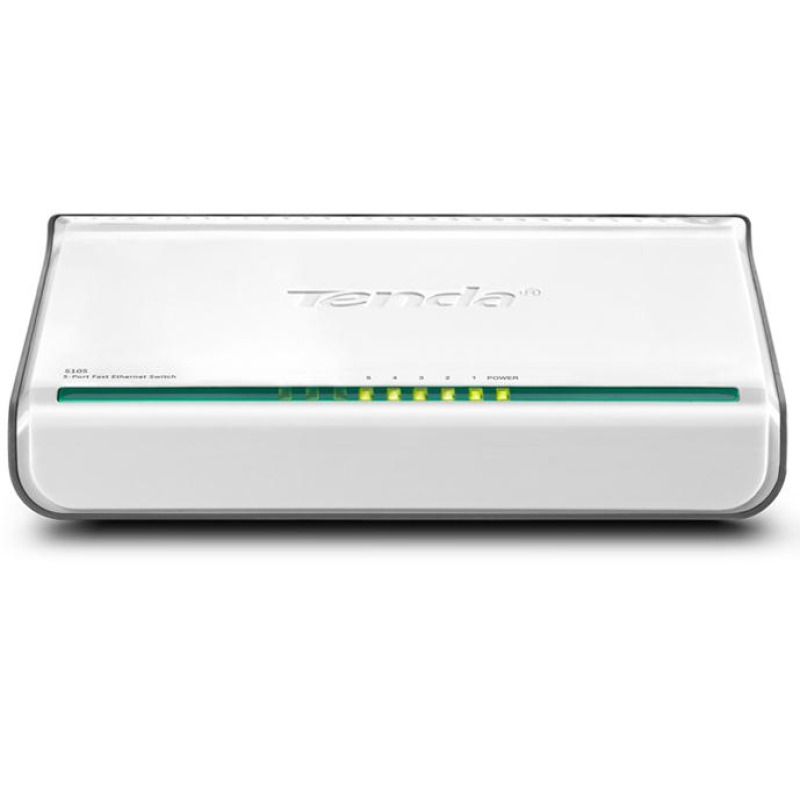 SWITCH TENDA S105, 5 PUERTOS 10/100 ESCRITORIO VELOCIDAD DE TRANSMISION DE HASTA 200 MBPS FAST ETHERNET