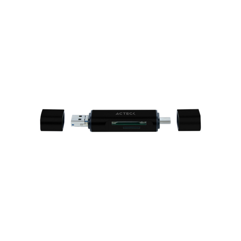 LECTOR DE MEMORIA DUAL ACTECK / USB A - USB C / MICRO SD/TF / NEGRO / AC-934824 image 3