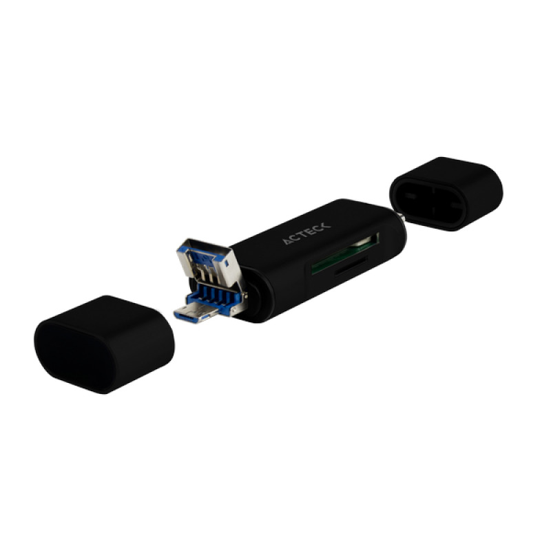 LECTOR DE MEMORIA DUAL ACTECK / USB A - USB C / MICRO SD/TF / NEGRO / AC-934824 image 4
