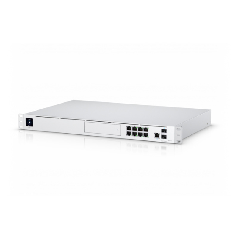 UniFi OS Console Dream Machine Pro con 1 puerto WAN Gigabit RJ45 1 puerto WAN 10G SFP / 8 puertos LAN Gigabit RJ45 y una bahía de HDD 35 No incluye HDD Integra todas las aplicaciones UniFi