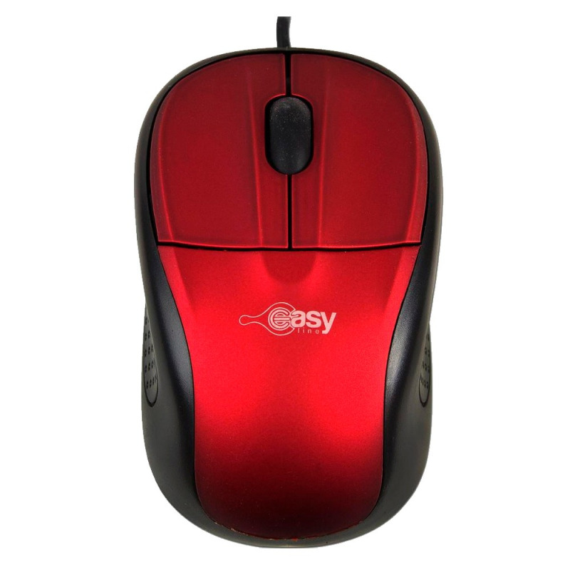 MOUSE ALAMBRICO OPTICO 1000 DPI CONECTOR USB WIN XP/VISTA/7/8/10/11/MAC OS X EASY LINE BY PERFECT CHOICE - ROJO