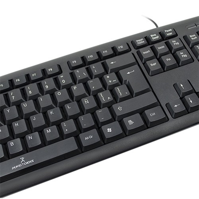 TECLADO ALAMBRICO RESISTENTE A SALPICADURAS Y DERRAMES TECLAS DE MEMBRANA CONECTOR USB PERFECT CHOICE - NEGRO image 6