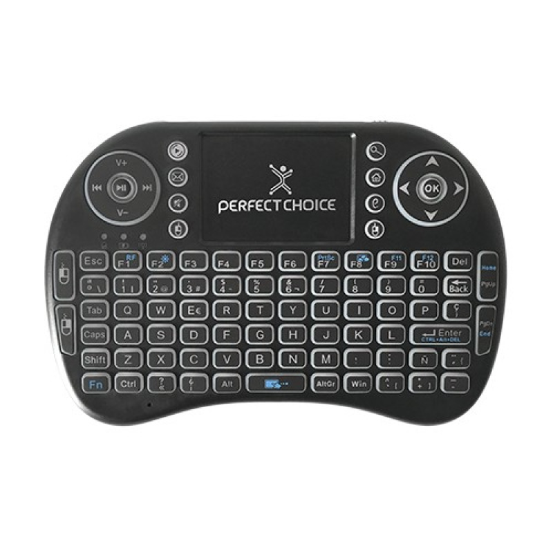 TECLADO MINI INALAMBRICO TOUCH PAD CON ILUMINACION CONECTOR USB PERFECT CHOICE - NEGRO