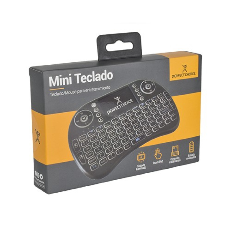TECLADO MINI INALAMBRICO TOUCH PAD CON ILUMINACION CONECTOR USB PERFECT CHOICE - NEGRO image 8