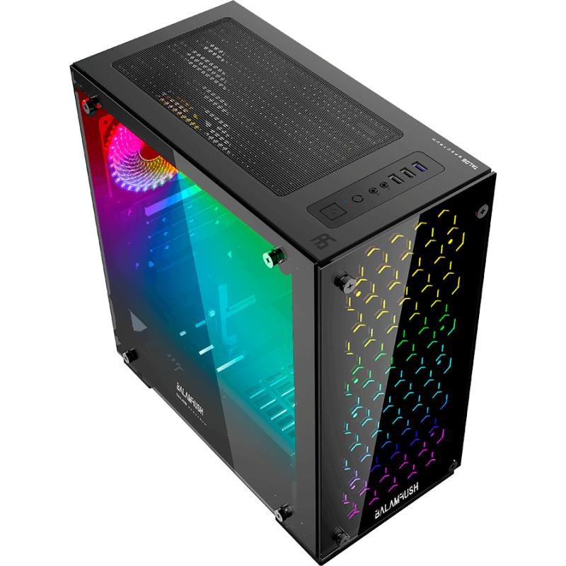 GABINETE GAMER BALAMRUSH TALOS / MICRO TORRE / MICRO ATX, MINI ITX / VENTILADOR RGB / PANEL CRISTAL TEMPLADO, METAL / NEGRO / BR-922968 image 3