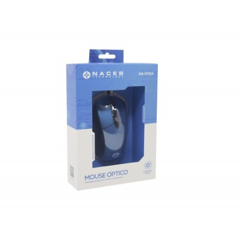 MOUSE NACEB ALAMBRICO OPTICO ERGONOMICO HASTA 2400DPI AZUL 6 BOTONES image 5
