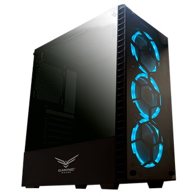 GABINETE NACEB (NA-0602) HYDRA,FULL ATX,SIN FUENTE,2*USB 2.0,1* USB 3.0,3*FAN,CRISTAL TEMP,NEGRO image 3
