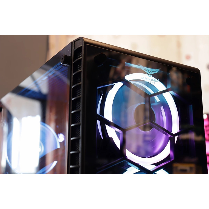 GABINETE NACEB (NA-0602) HYDRA,FULL ATX,SIN FUENTE,2*USB 2.0,1* USB 3.0,3*FAN,CRISTAL TEMP,NEGRO image 5