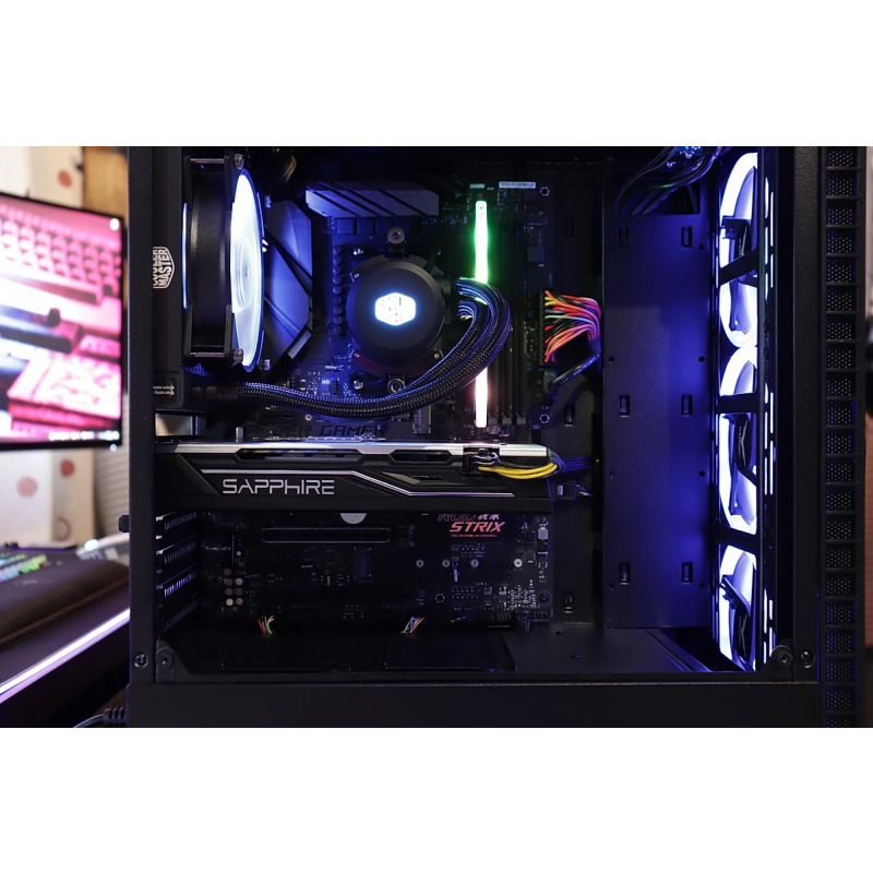 GABINETE NACEB (NA-0602) HYDRA,FULL ATX,SIN FUENTE,2*USB 2.0,1* USB 3.0,3*FAN,CRISTAL TEMP,NEGRO image 9