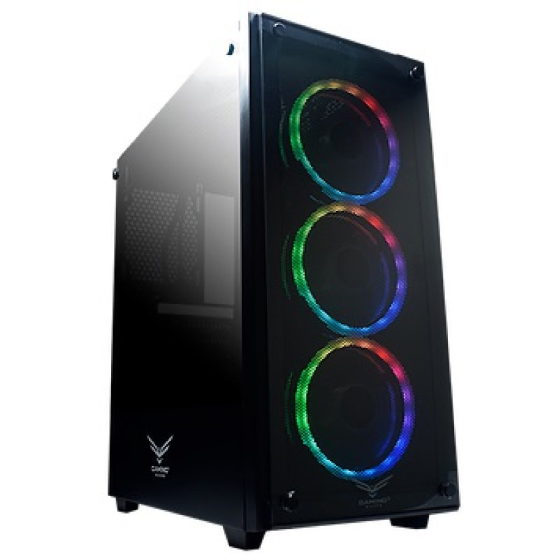 GABINETE NACEB (NA-0603) PLAYER,FULL ATX,SIN FUENTE,2*USB 2.0,1*USB 3.0,3*FAN,CRISTAL TEMP,NEGRO
