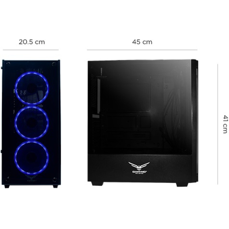 GABINETE NACEB (NA-0603) PLAYER,FULL ATX,SIN FUENTE,2*USB 2.0,1*USB 3.0,3*FAN,CRISTAL TEMP,NEGRO image 4